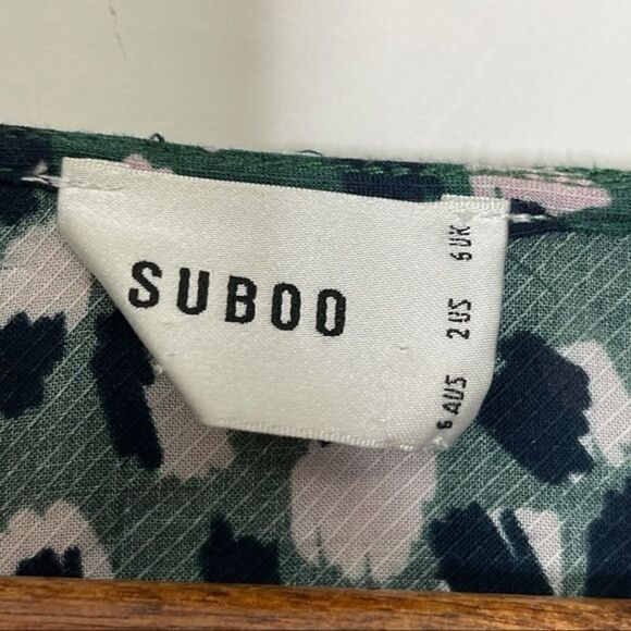 Suboo Green Foolish Print Ruffle Grommet Dress - Picture 8 of 10